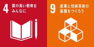 SDGs 4 質の高い教育をみんなに／9 産業と技術革新の基盤をつくろう